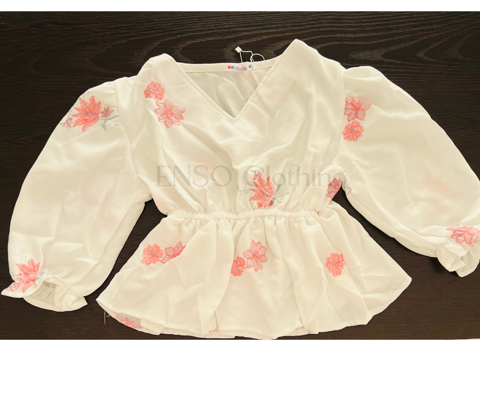Ladies Floral Linen Crop Top
